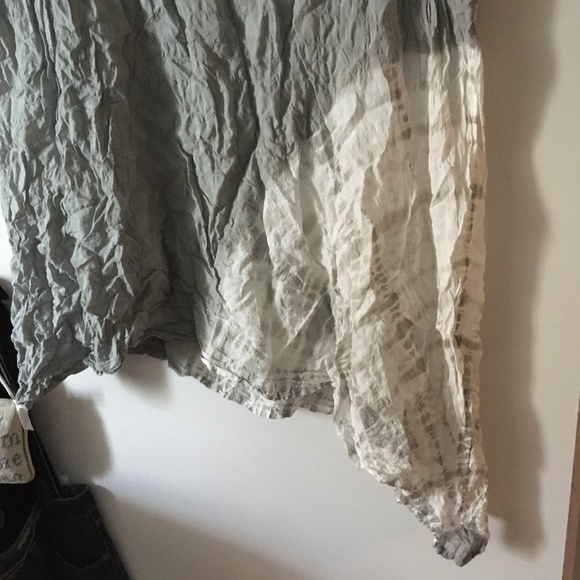 KRISTA LARSON Grey + White Crumple Crinkle Tie Dye Asymmetric Dress One … - Picture 4 of 5